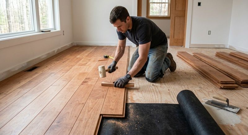 Cherry Floor Installation in Ostrander, OH