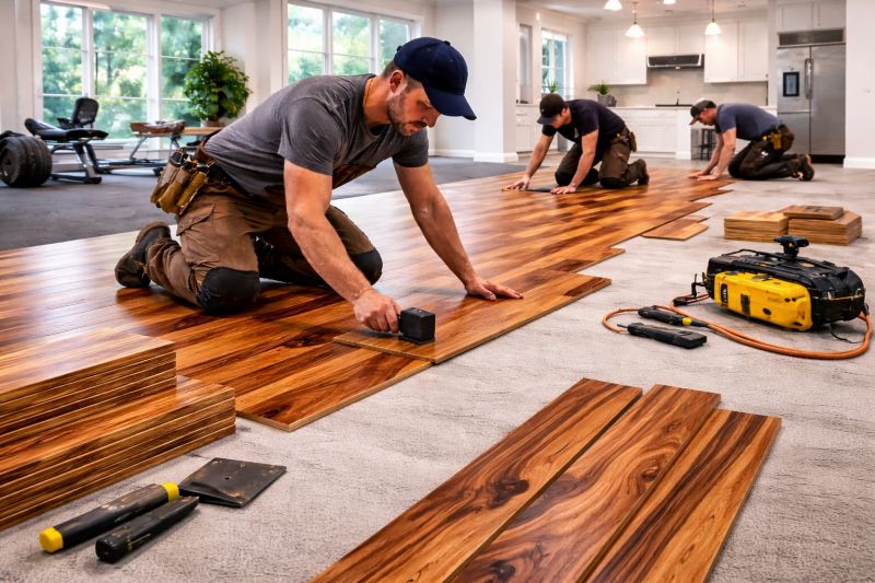 Teak Flooring Installation in Sunbury, OH