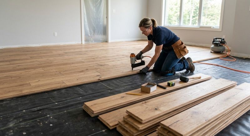 Wide Plank Floor Installation in Sunbury, OH